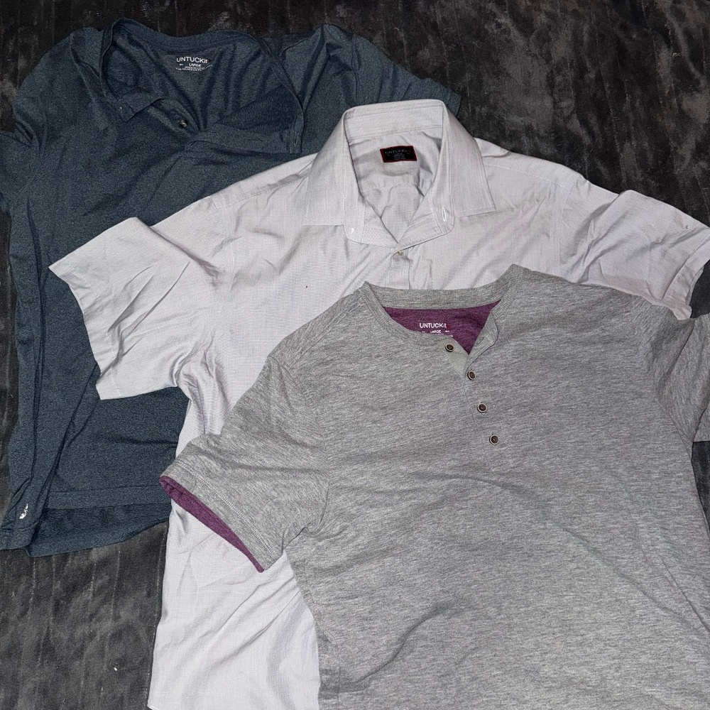 Lot of 3 UNTUCKit Short Sleeve Men's Shirts